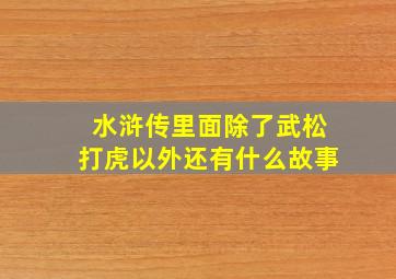 水浒传里面除了武松打虎以外还有什么故事