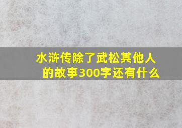 水浒传除了武松其他人的故事300字还有什么