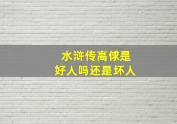 水浒传高俅是好人吗还是坏人