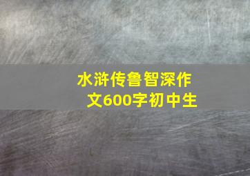 水浒传鲁智深作文600字初中生