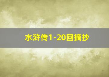 水浒传1-20回摘抄