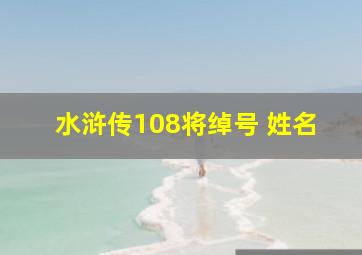 水浒传108将绰号 姓名