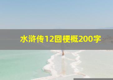 水浒传12回梗概200字