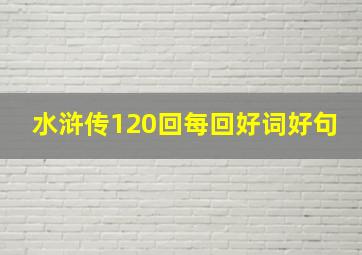 水浒传120回每回好词好句