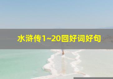 水浒传1~20回好词好句