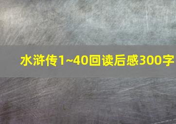 水浒传1~40回读后感300字