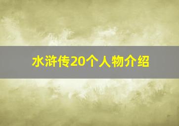 水浒传20个人物介绍