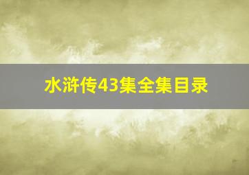 水浒传43集全集目录