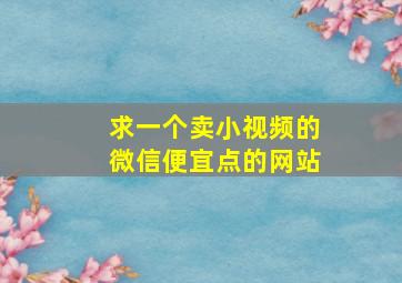 求一个卖小视频的微信便宜点的网站