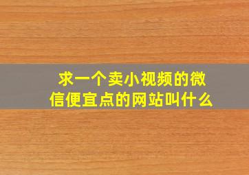 求一个卖小视频的微信便宜点的网站叫什么