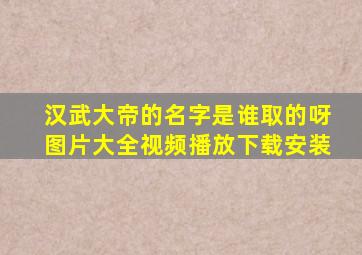 汉武大帝的名字是谁取的呀图片大全视频播放下载安装