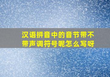 汉语拼音中的音节带不带声调符号呢怎么写呀