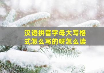 汉语拼音字母大写格式怎么写的呀怎么读