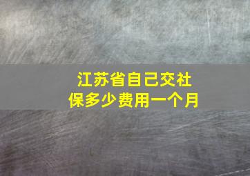 江苏省自己交社保多少费用一个月