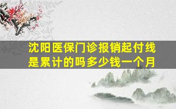 沈阳医保门诊报销起付线是累计的吗多少钱一个月