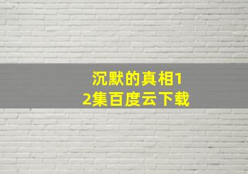 沉默的真相12集百度云下载