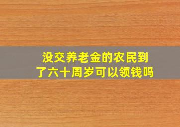 没交养老金的农民到了六十周岁可以领钱吗