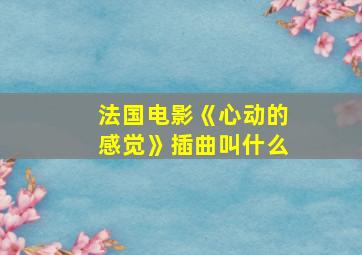 法国电影《心动的感觉》插曲叫什么