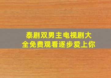 泰剧双男主电视剧大全免费观看逐步爱上你