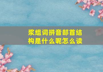 浆组词拼音部首结构是什么呢怎么读