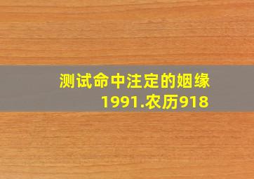 测试命中注定的姻缘1991.农历918