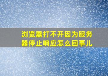 浏览器打不开因为服务器停止响应怎么回事儿