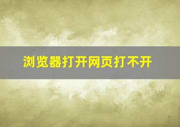 浏览器打开网页打不开