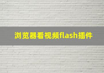 浏览器看视频flash插件