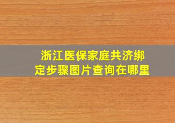 浙江医保家庭共济绑定步骤图片查询在哪里