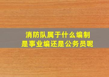 消防队属于什么编制是事业编还是公务员呢