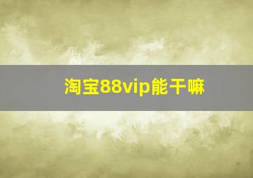 淘宝88vip能干嘛