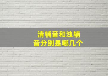 清辅音和浊辅音分别是哪几个