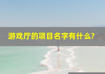 游戏厅的项目名字有什么?