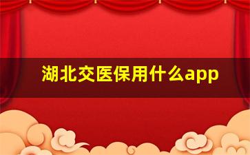 湖北交医保用什么app