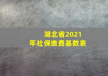 湖北省2021年社保缴费基数表