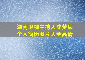 湖南卫视主持人沈梦辰个人简历图片大全高清