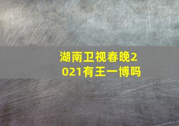 湖南卫视春晚2021有王一博吗