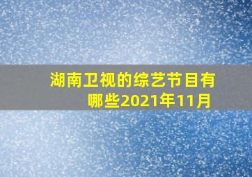 湖南卫视的综艺节目有哪些2021年11月