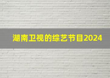 湖南卫视的综艺节目2024