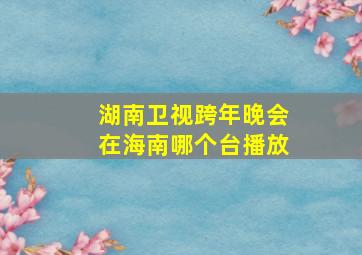 湖南卫视跨年晚会在海南哪个台播放