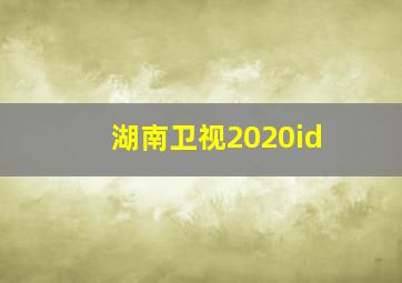 湖南卫视2020id