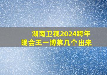 湖南卫视2024跨年晚会王一博第几个出来