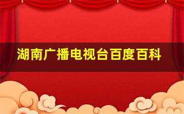 湖南广播电视台百度百科