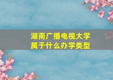 湖南广播电视大学属于什么办学类型