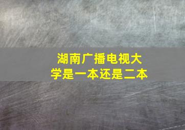 湖南广播电视大学是一本还是二本