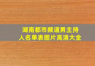 湖南都市频道男主持人名单表图片高清大全