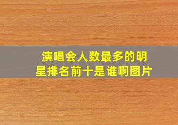 演唱会人数最多的明星排名前十是谁啊图片