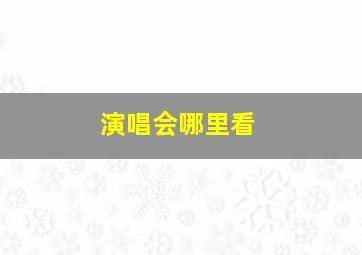 演唱会哪里看