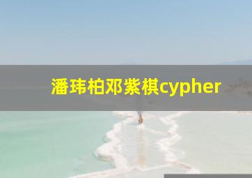 潘玮柏邓紫棋cypher