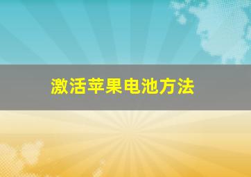 激活苹果电池方法